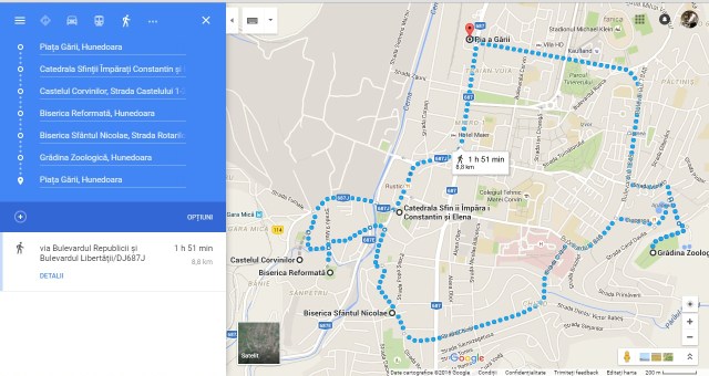 harta traseu hunedoara